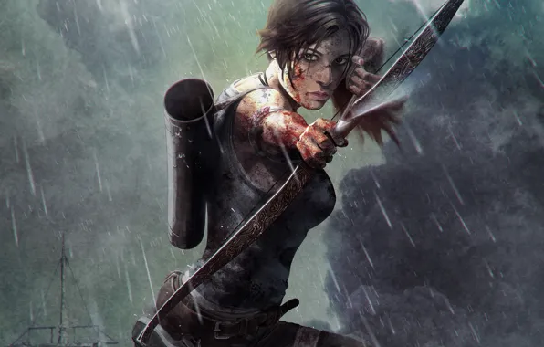 Picture look, bow, arrow, lara croft, tomb raider