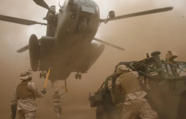 Soldiers, helicopter, transportation