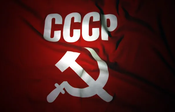 Picture background, flag, USSR, the hammer and sickle