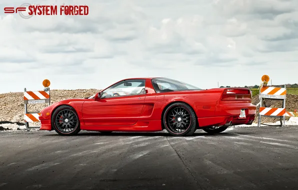Picture red, red, the rear part, Acura, Acura, NSX, sf system forged
