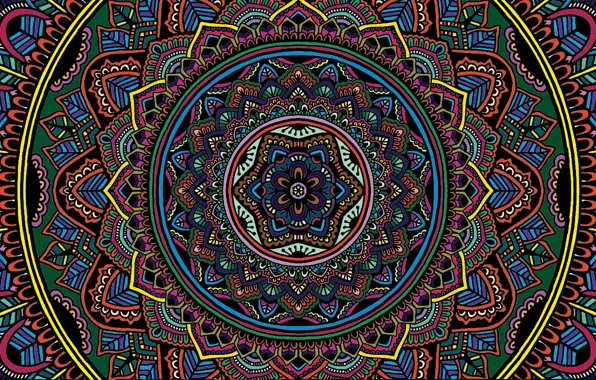 Picture colorful, texture, color, selective coloring, Mandala