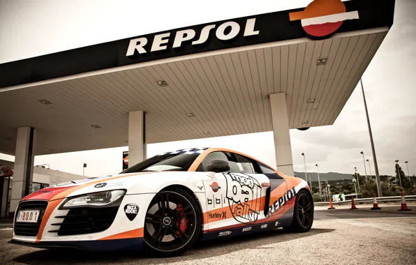 Picture Audi, Auto, Road, Tuning, Machine, Dressing, Gas station