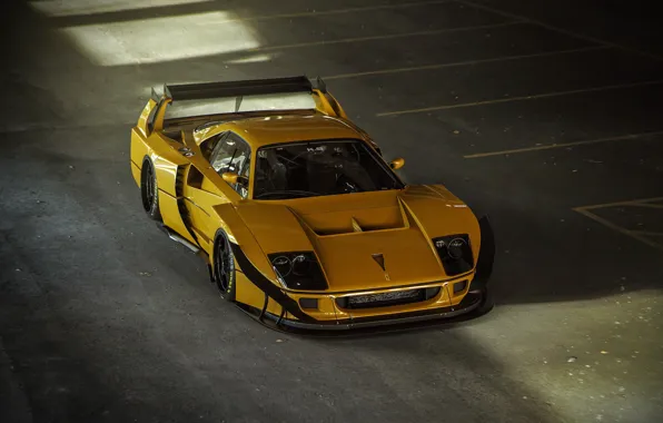 Picture asphalt, Parking, car, F40 LM Extreme, road