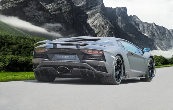 Lamborghini, supercar, rear view, 2018, Mansory, Aventador S