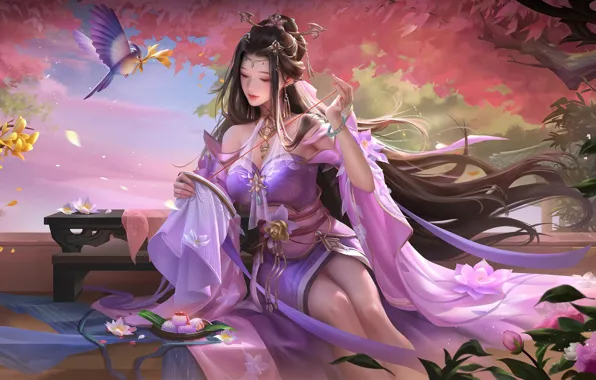 Picture legs, pink clothing, hanfu