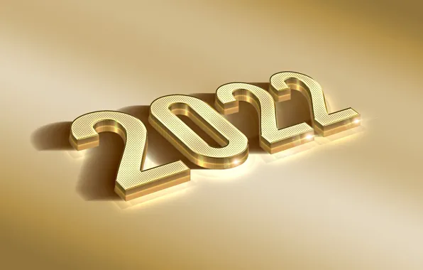 Background, holiday, figures, New year, gold, new year, 2022