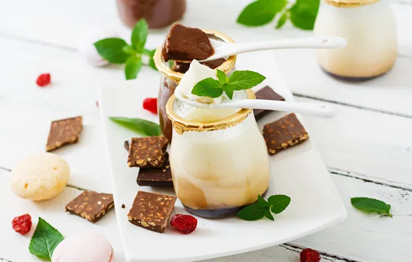 Chocolate, cream, vanilla, Panna cotta, desert, Timolina
