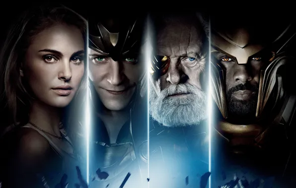Natalie Portman, Natalie Portman, poster, comic, Thor, Thor, Idris Elba, Idris Elba