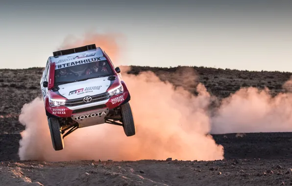 Auto, Dust, Sport, Machine, Speed, Race, Toyota, Hilux