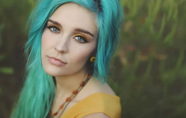 Eyes, girl, face, blue, hair, makeup