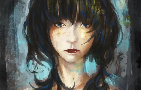 Girl, reverie, painting