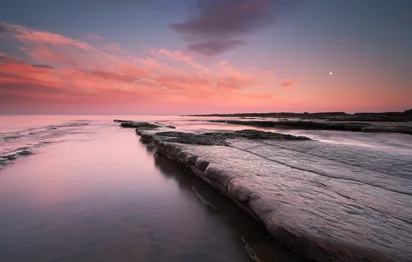Sea, the sky, landscape, sunset, rocks