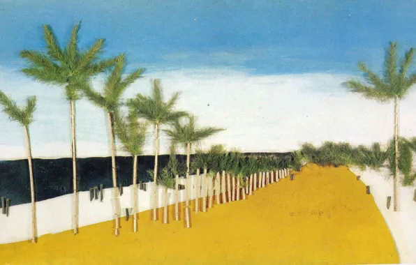 Beach, palm trees, Landscape, Francis Picabia