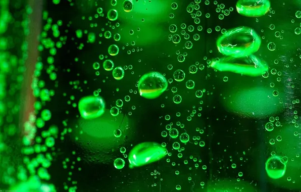 Picture surface, bubbles, liquid