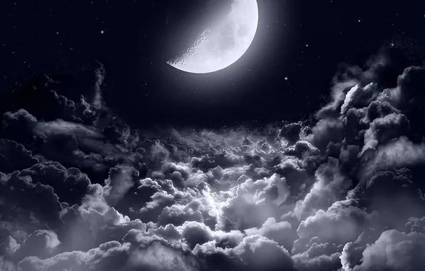 moon night sky wallpaper