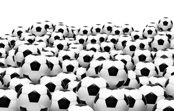 Football, balls, white background
