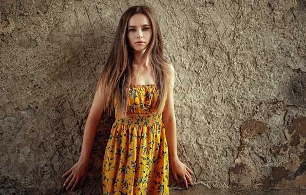Picture look, girl, model, hair, beautiful, sundress