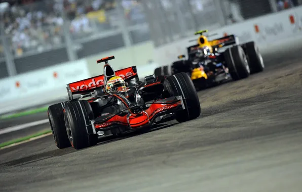 Photo, Lights, Night, 2008, Speed, Race, Track, Formula-1