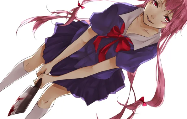 Future Diary Blood Anime Mirai Nikki Yuno wallpaper