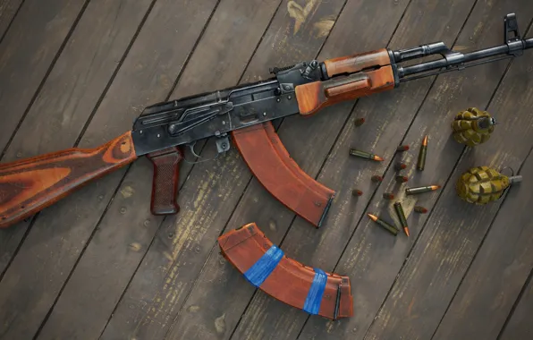 USSR, AKM, Kalashnikov Modernized, Pineapple, F-1, Andrey Stanavov