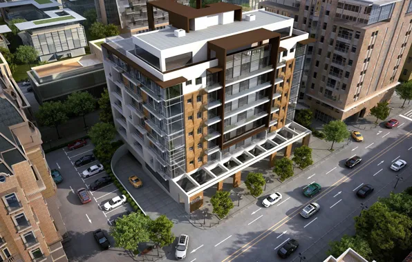 The city, transport, street, building, APARTMENT BUILDING, croesus