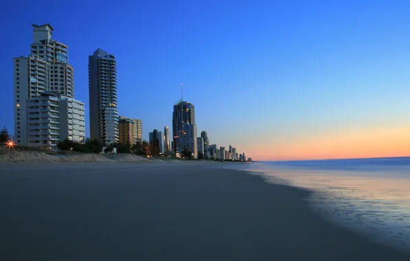Sand, the sky, landscape, shore, home, Australia, Queensland, Broadbeach