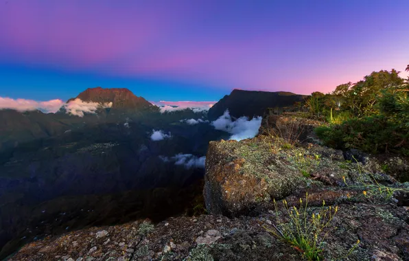 The sky, landscape, mountains