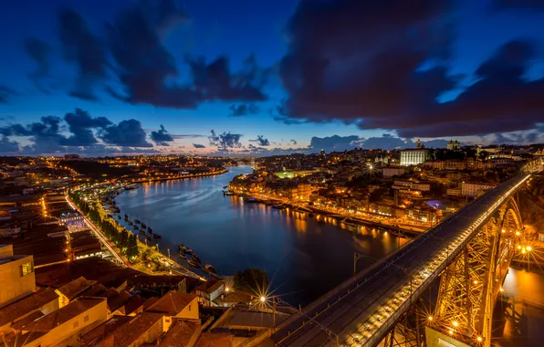 Picture the city, river, dawn, Portugal, Porto