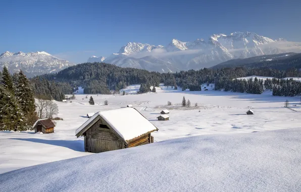 Picture house, Germany, winter, Bavaria