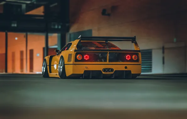 Auto, Yellow, Retro, Machine, Ferrari, F40, Rendering, Concept Art