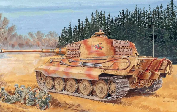 Picture figure, the second world, the Germans, the Wehrmacht, heavy tank, Ron Volstad, Royal tiger, Tiger …