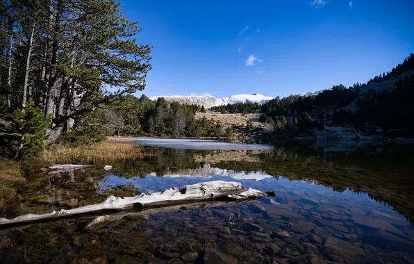 Picture mountains, lake, Andorra