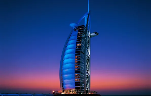 Picture Dubai, twilight, UAE, Burj Al Arab, Burj al Arab