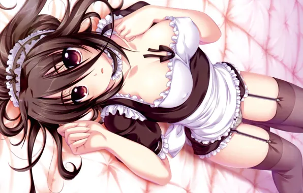 Look, girl, costume, pantsu, the maid