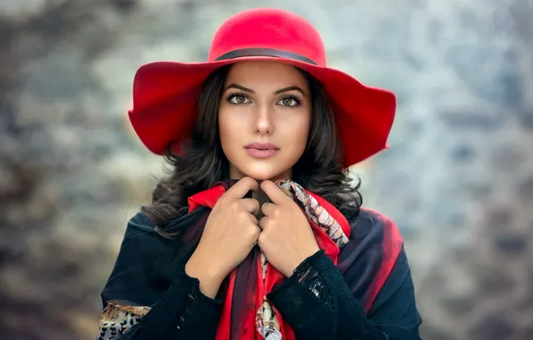 Eyes, look, girl, model, hat, lips, beauty, Eliza