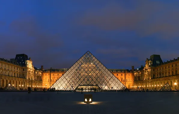 Paris, pyramid, the Louvre
