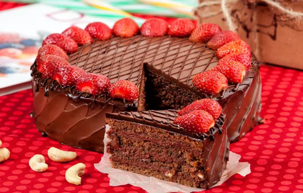 Picture chocolate, strawberry, cake