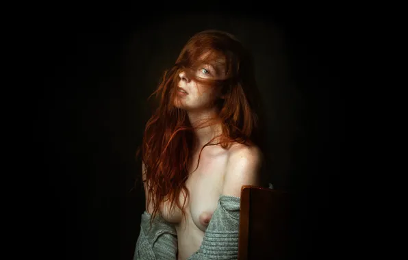 Chest, look, girl, sexy, pose, background, model, hair