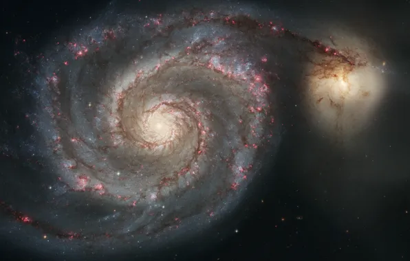 Hubble, Spiral galaxy, Whirlpool Galaxy, Messier 51
