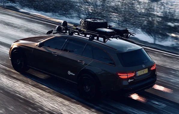 HDR, Mercedes, Benz, Fire, Winter, Snow, Game, E Class