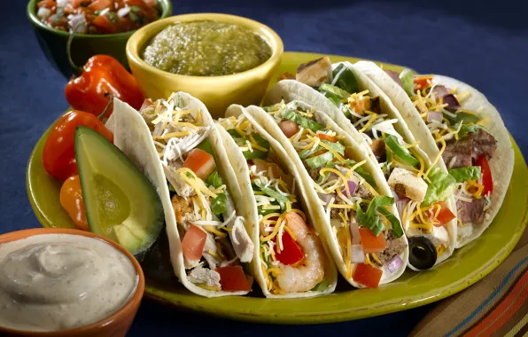 Picture vegetables, tortilla, pesto, Mexican cuisine