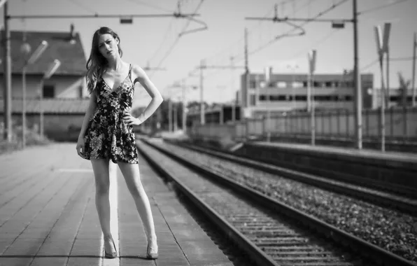 Picture summer, face, model, station, dress, beauty, legs, Erika