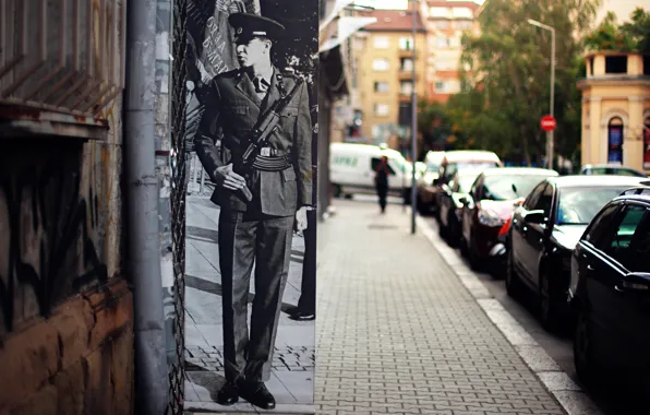 The city, photo, street, soldiers, machine, military, Bulgaria, Sofia