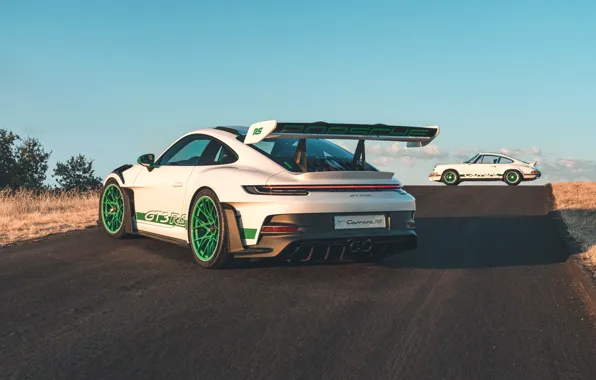 911, Porsche, white, cars, Porsche 911 GT3 RS, Porsche 911 Carrera RS, Tribute to Carrera …