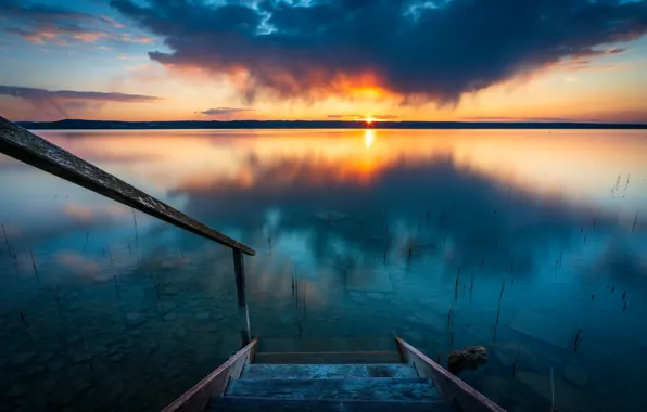 Sunset, nature, shore