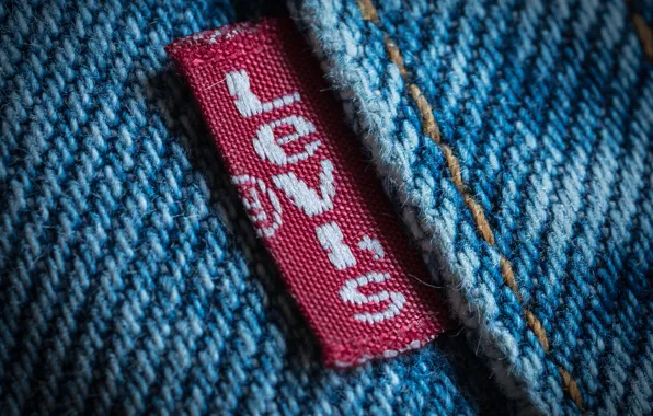 Macro, jeans, logo, Levi's®