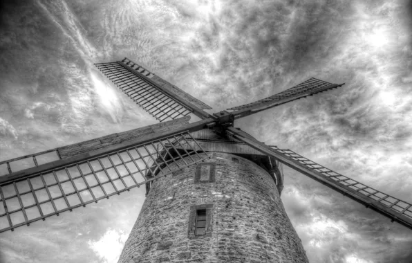 The sky, background, mill