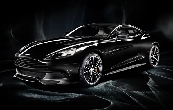 Picture background, black, Aston Martin, supercar, twilight, the front, Aston Martin, Vanquish