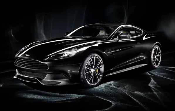 Background, black, Aston Martin, supercar, twilight, the front, Aston Martin, Vanquish