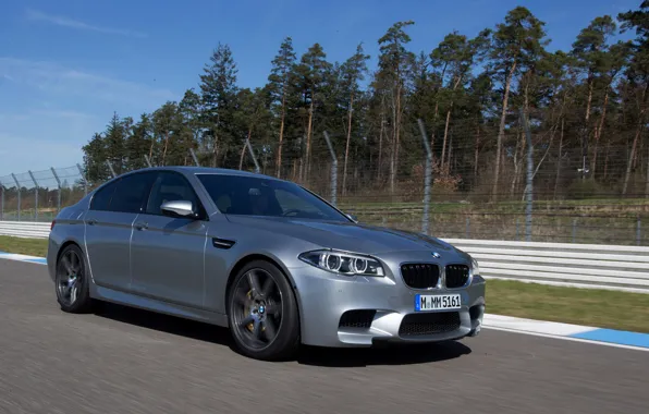 Picture grey, movement, BMW, sedan, F10, 2013, M5, M5 Competition